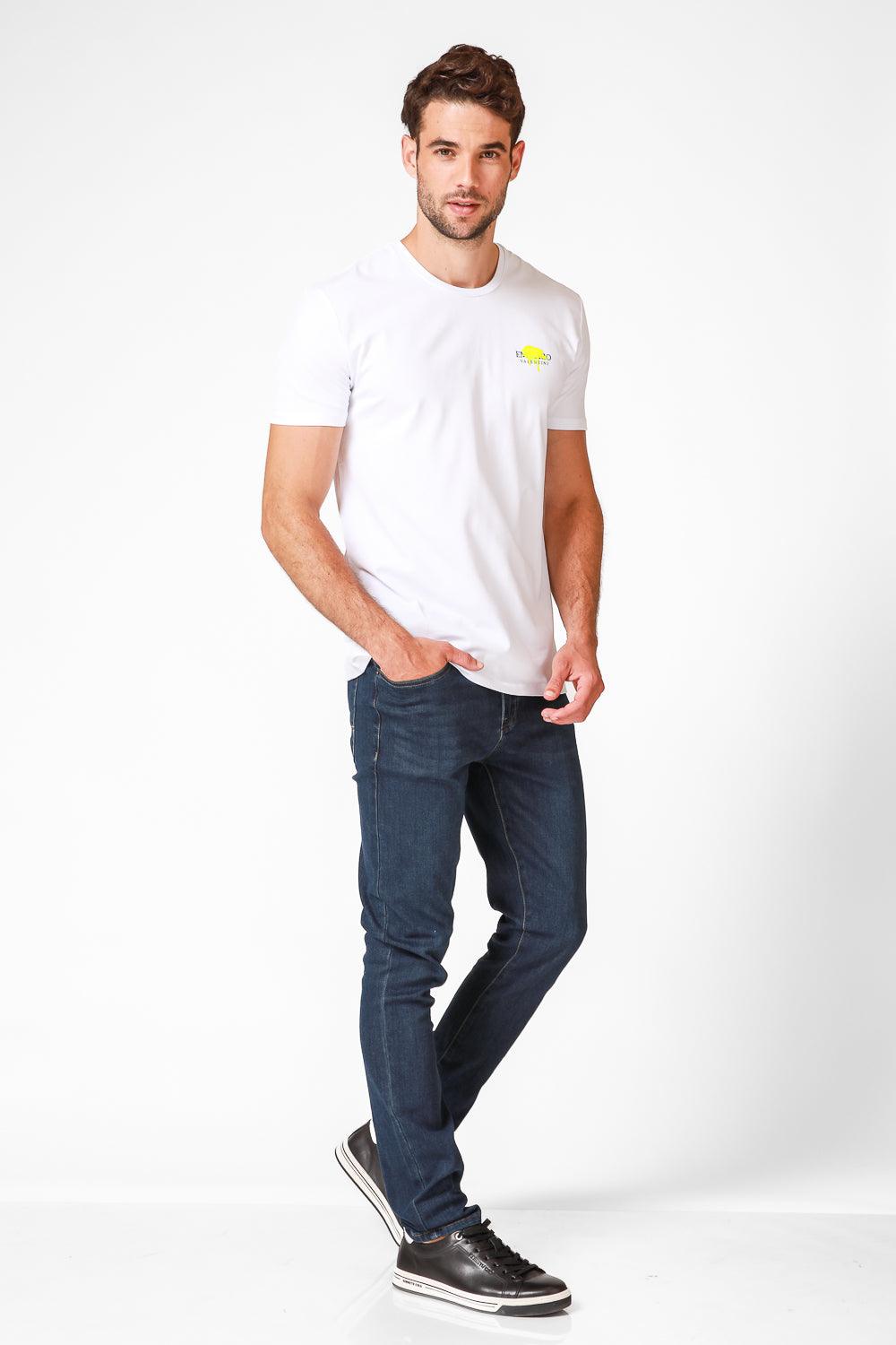 EMPORIO VALENTINI - טישירט לוגו לבנה עם גרפיטי קטן - MASHBIR//365