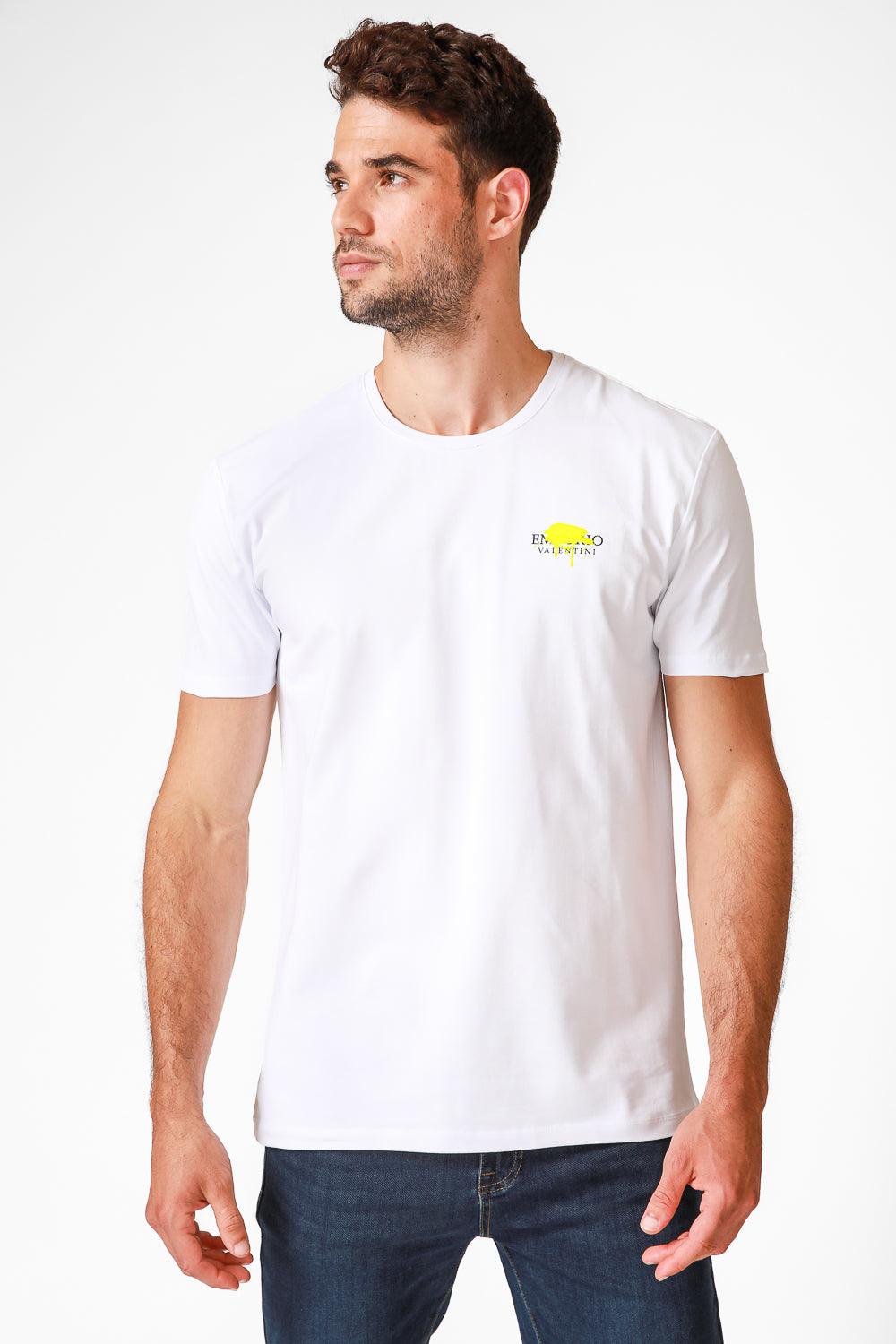 EMPORIO VALENTINI - טישירט לוגו לבנה עם גרפיטי קטן - MASHBIR//365