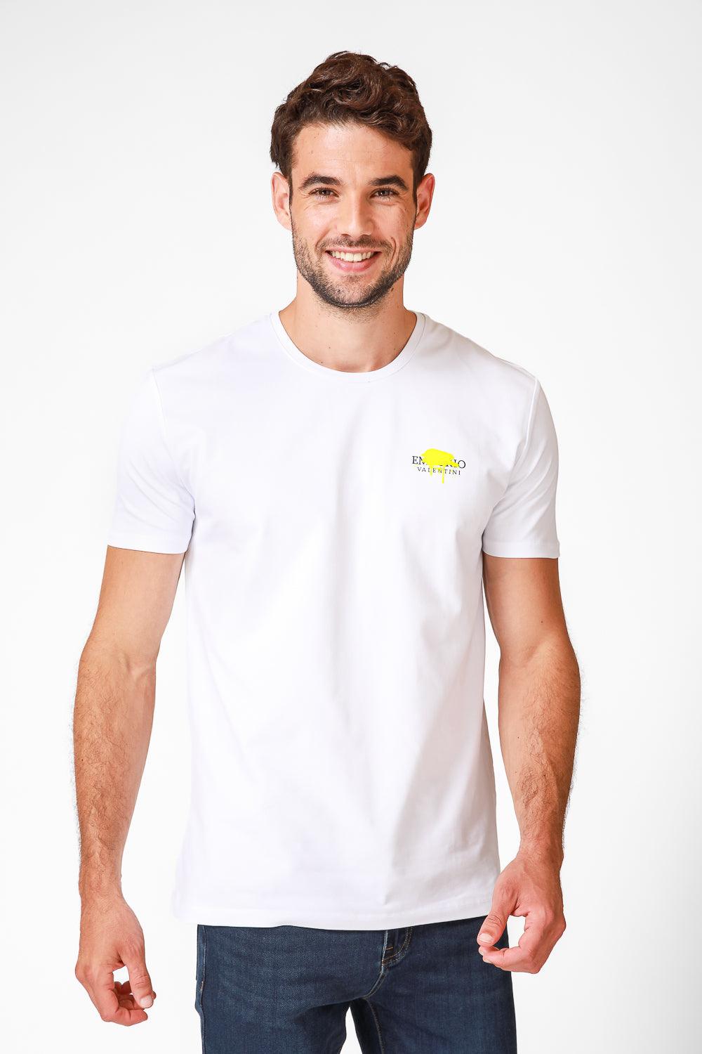 EMPORIO VALENTINI - טישירט לוגו לבנה עם גרפיטי קטן - MASHBIR//365