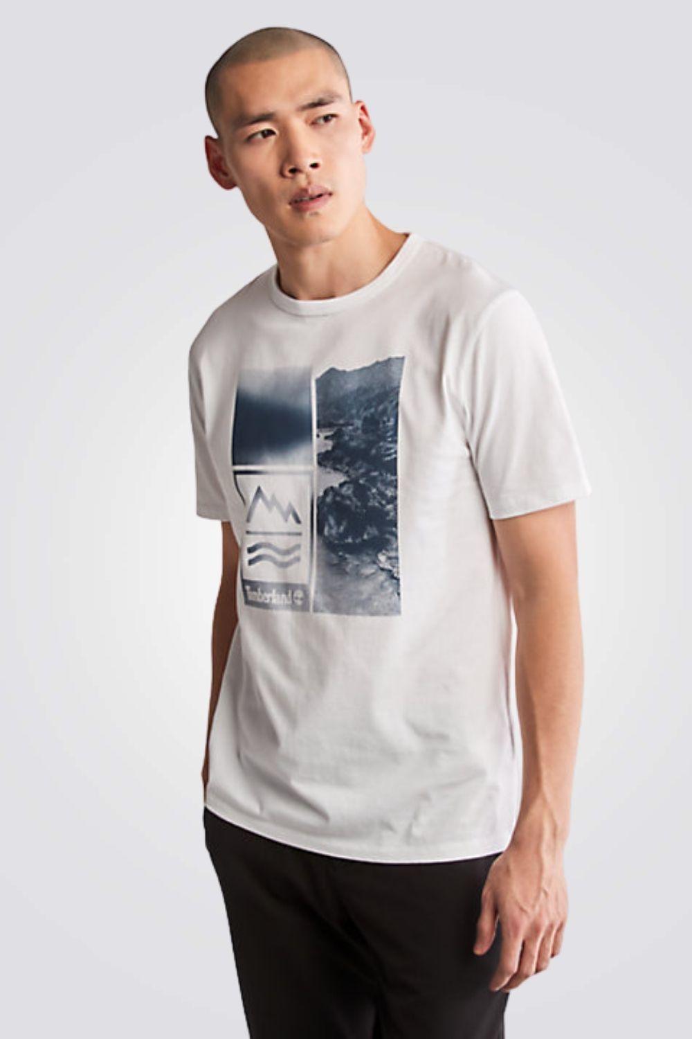 TIMBERLAND - טישירט עם הדפס גרפי בצבע לבן - MASHBIR//365