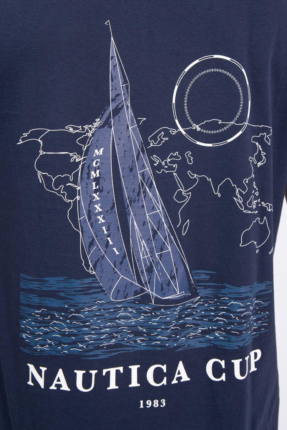 NAUTICA - טישירט עם הדפס NAVY - MASHBIR//365