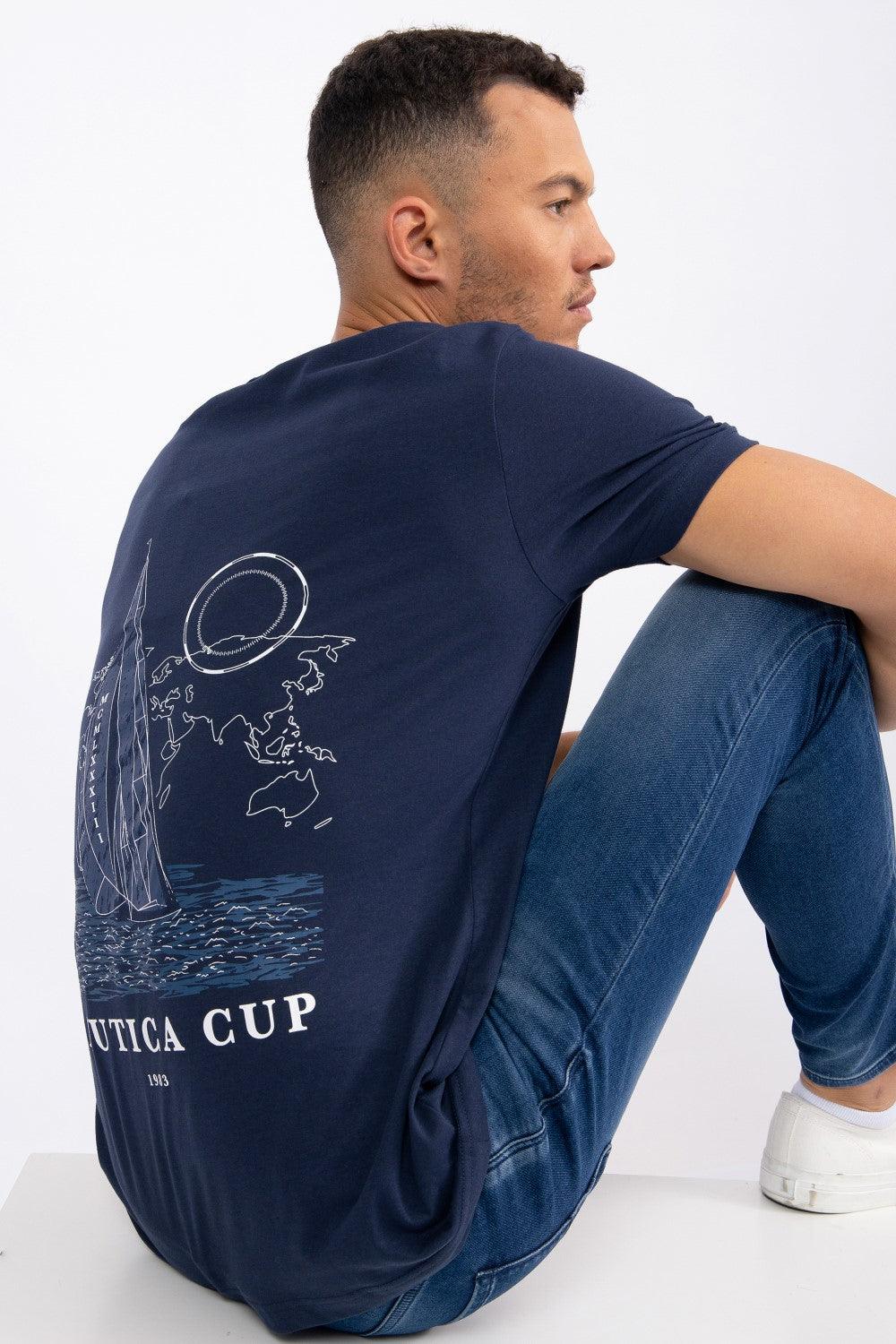 NAUTICA - טישירט עם הדפס NAVY - MASHBIR//365