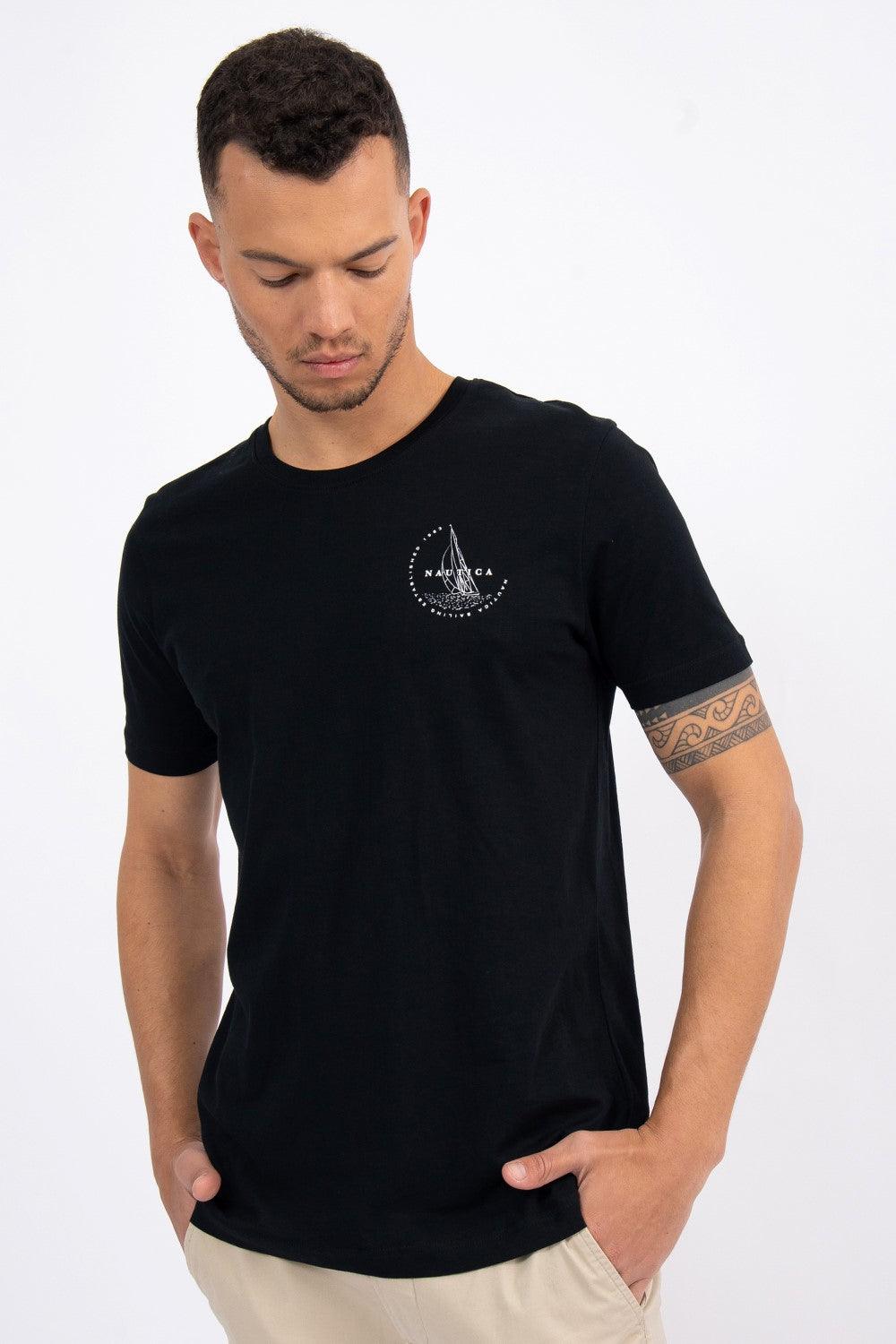 NAUTICA - טישירט עם הדפס שחורה - MASHBIR//365