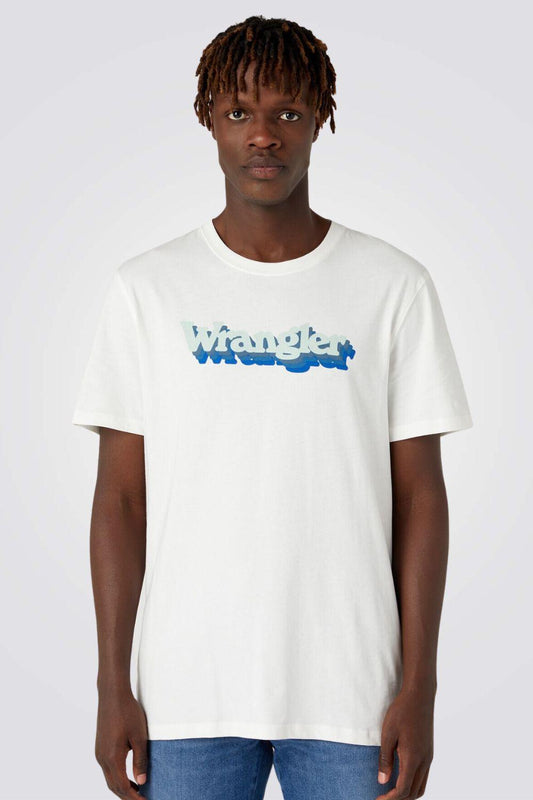 WRANGLER - טישירט עם כיתוב לוגו בצבע לבן - MASHBIR//365