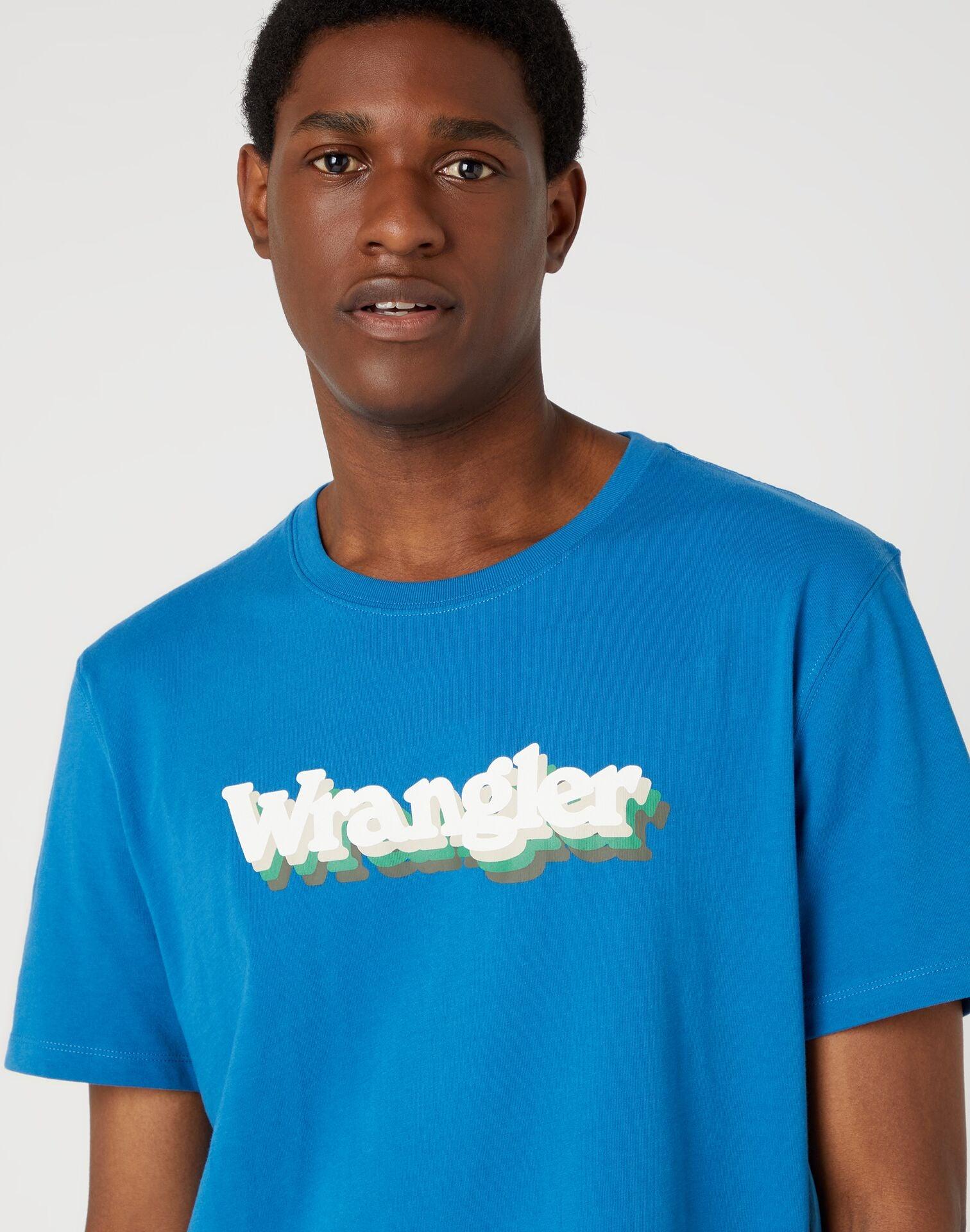 WRANGLER - טישירט עם כיתוב לוגו בצבע כחול - MASHBIR//365