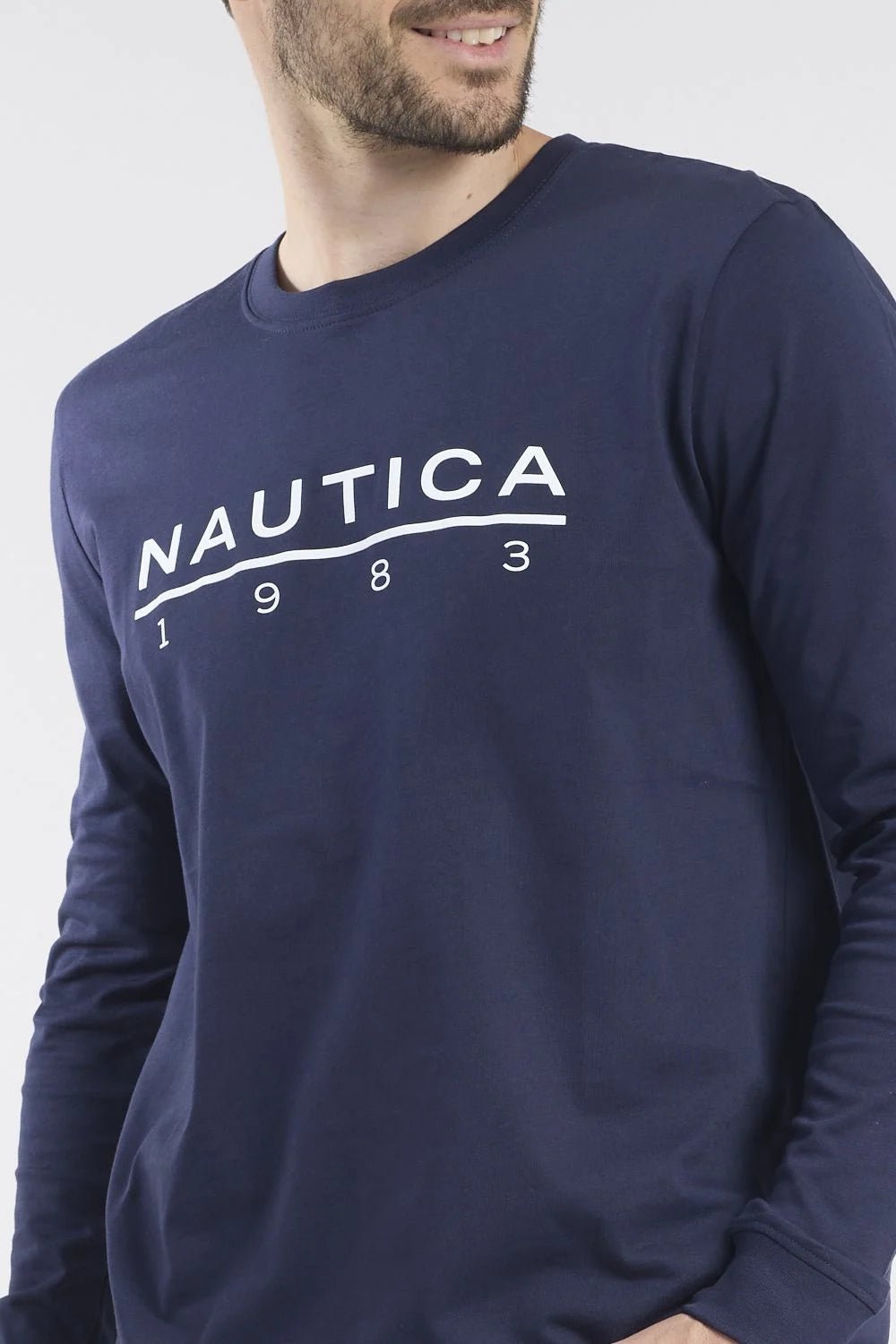 NAUTICA - טישירט נייבי עם כיתוב לוגו - MASHBIR//365