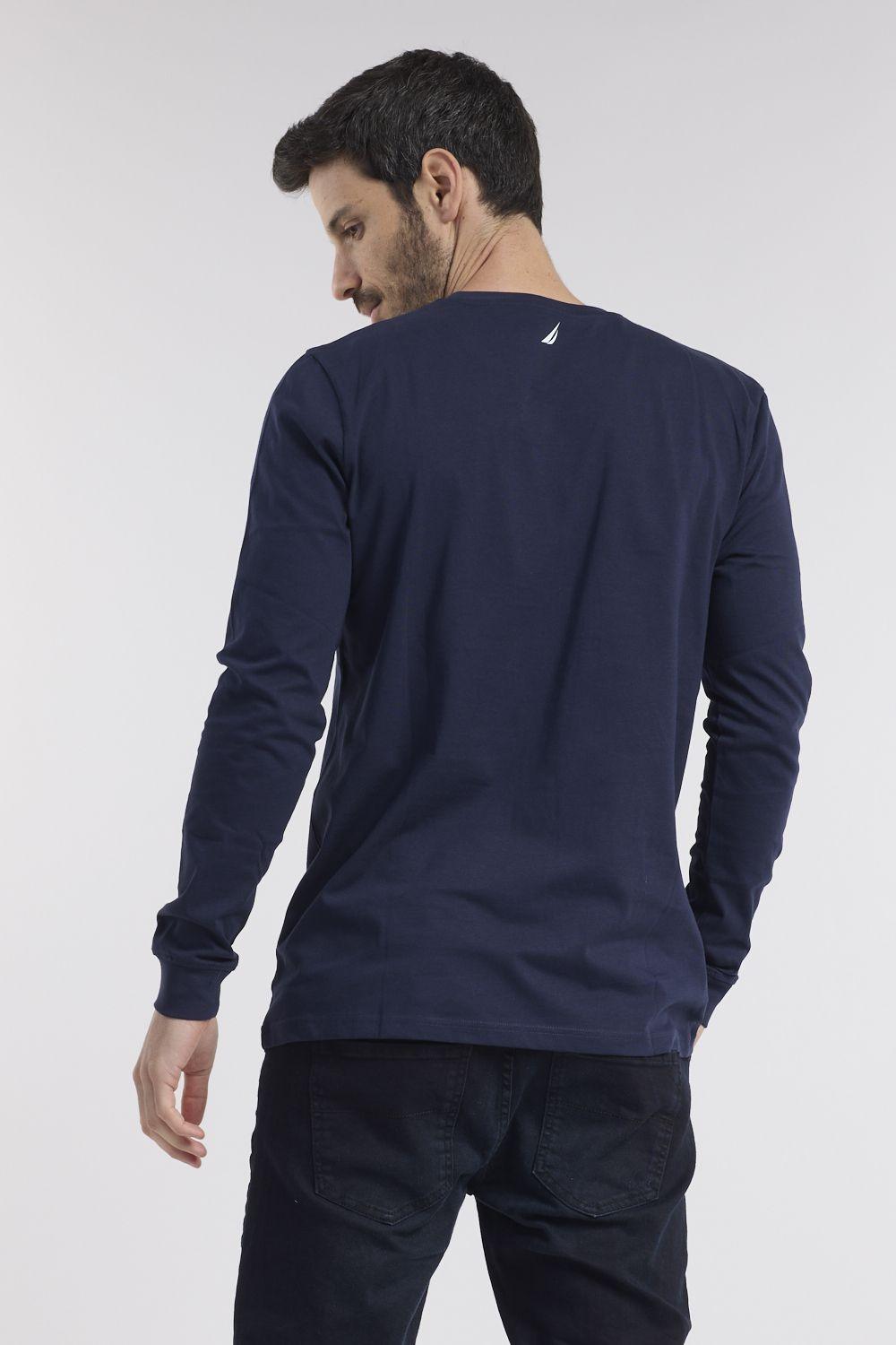 NAUTICA - טישירט נייבי עם כיתוב לוגו - MASHBIR//365