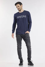 NAUTICA - טישירט נייבי עם כיתוב לוגו - MASHBIR//365