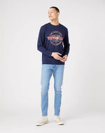 WRANGLER - טישירט נייבי עם לוגו שרוול ארוך - MASHBIR//365