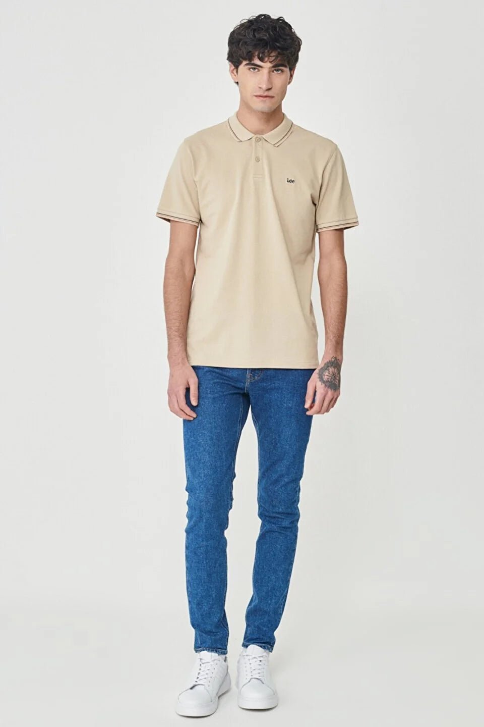 LEE - טישירט PIQUE POLO בצבע בז' - MASHBIR//365