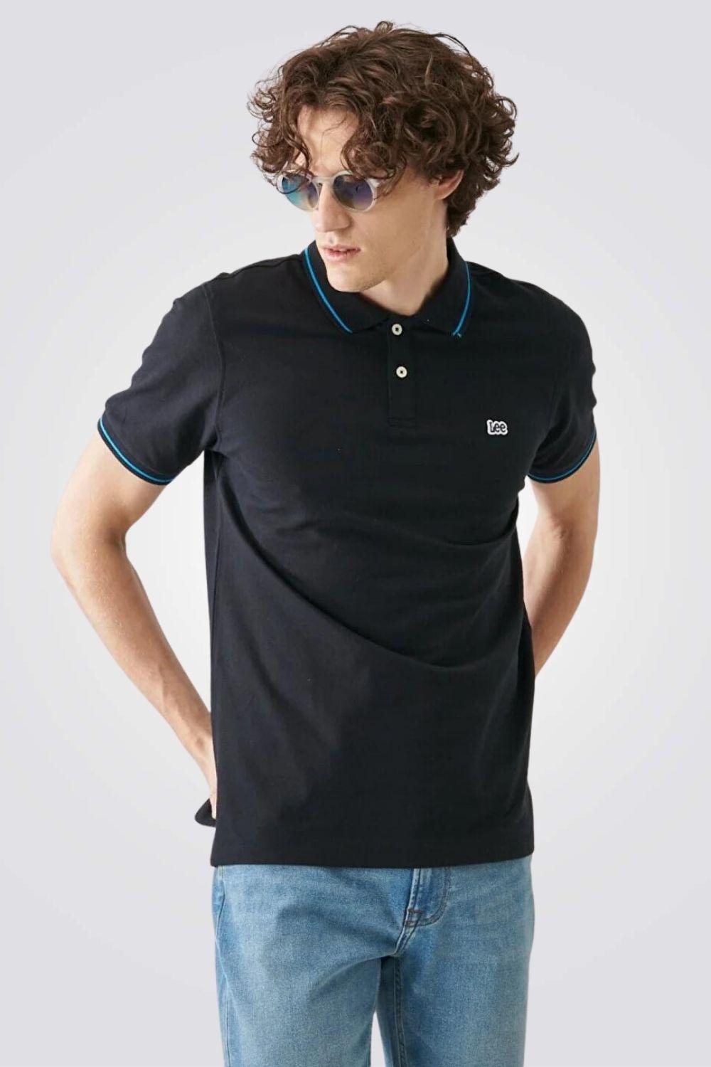 LEE - טישירט PIQUE POLO בצבע שחור - MASHBIR//365