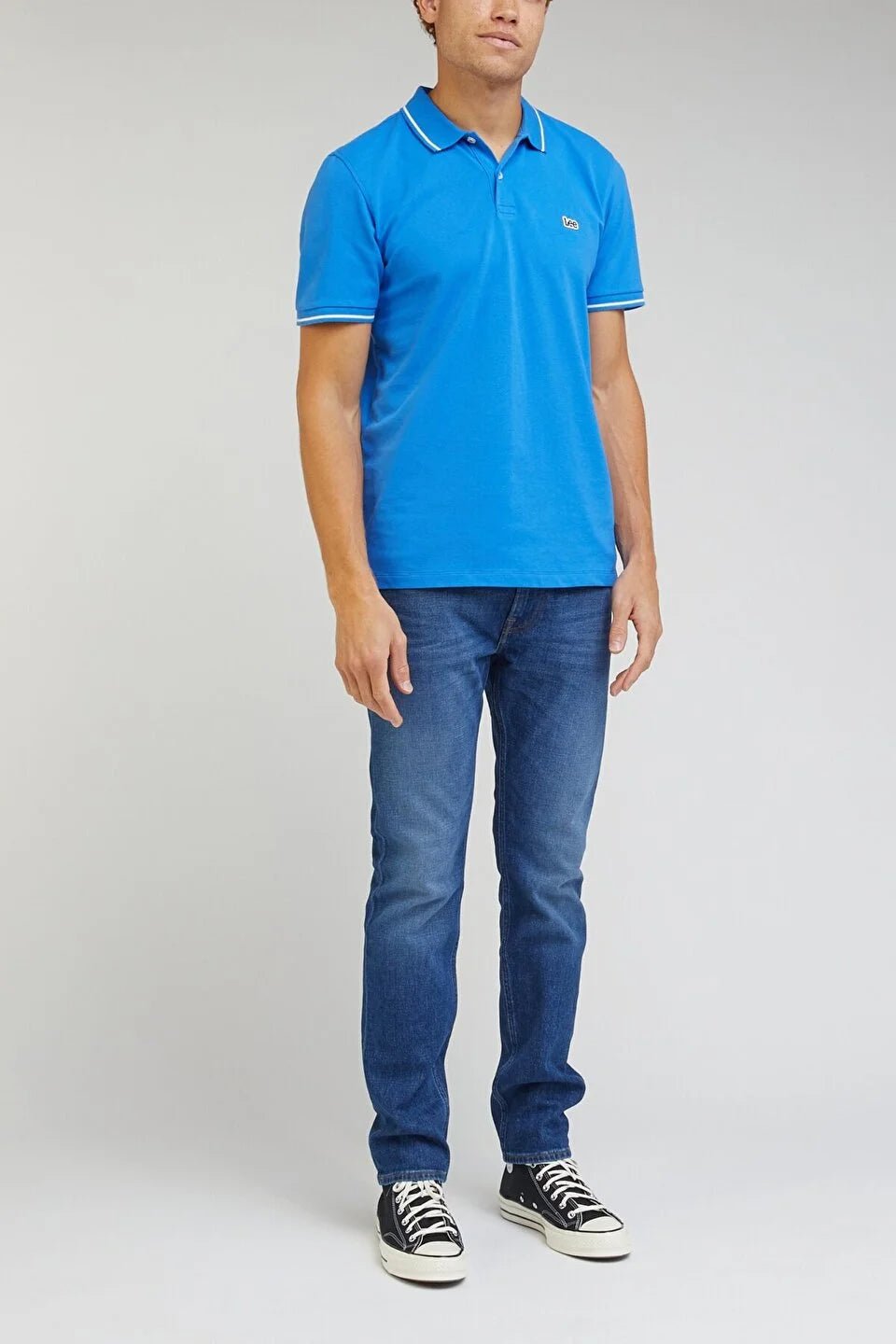 LEE - טישירט PIQUE POLO בצבע תכלת - MASHBIR//365