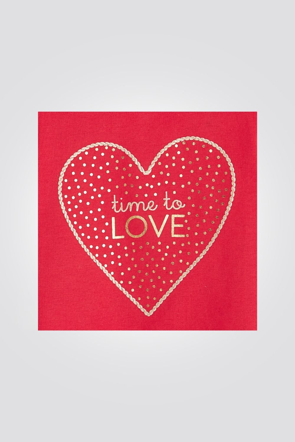 OBAIBI - טישירט שרוול קצר עם לב ניטים באדום - MASHBIR//365