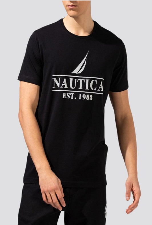 NAUTICA - טישירט שחורה לוגו מטאלי - MASHBIR//365