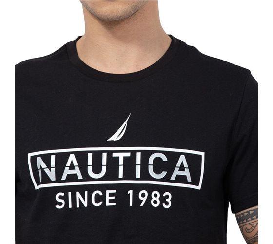 NAUTICA - טישירט שחורה לוגו מטאלי - MASHBIR//365