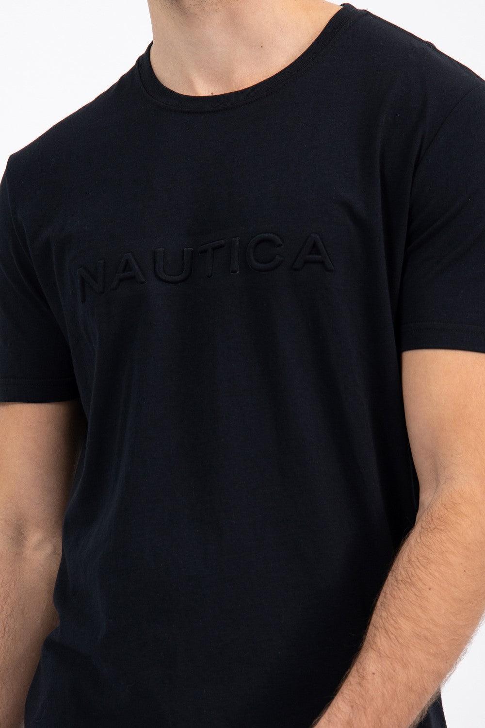 NAUTICA - טישירט שחורה לוגו רקום - MASHBIR//365