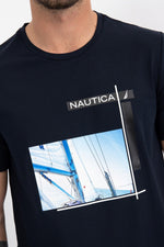 NAUTICA - טישירט שחורה עם הדפס - MASHBIR//365