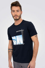 NAUTICA - טישירט שחורה עם הדפס - MASHBIR//365