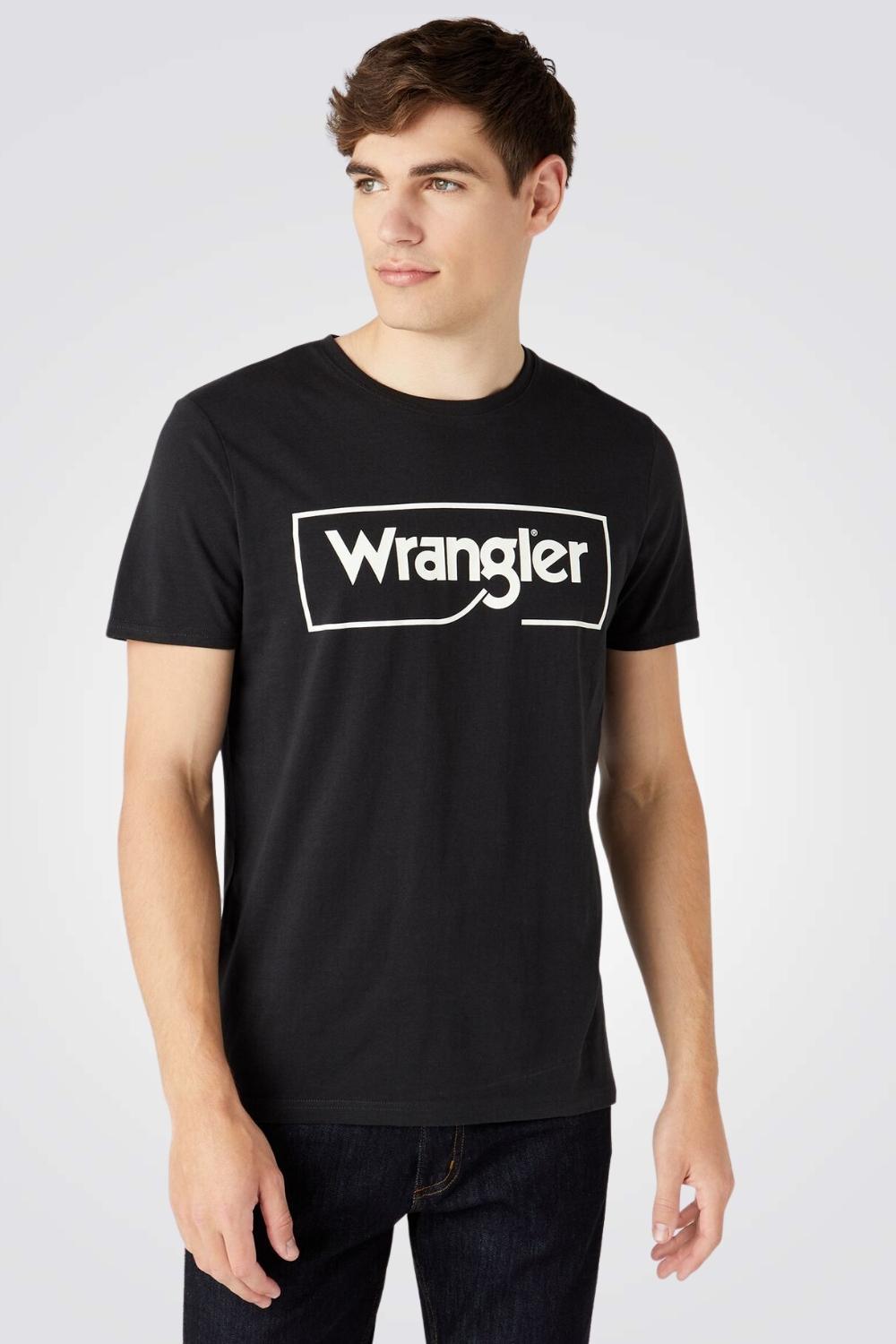 WRANGLER - טישירט שחורה עם הדפס - MASHBIR//365