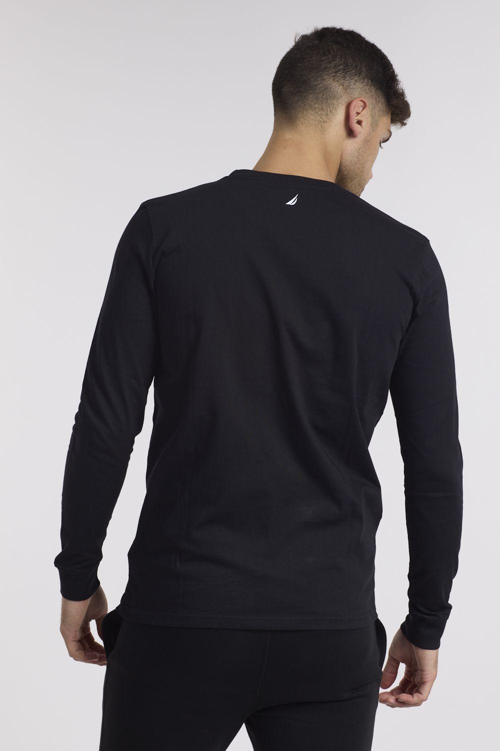 NAUTICA - טישירט שחורה עם כיתוב לוגו - MASHBIR//365