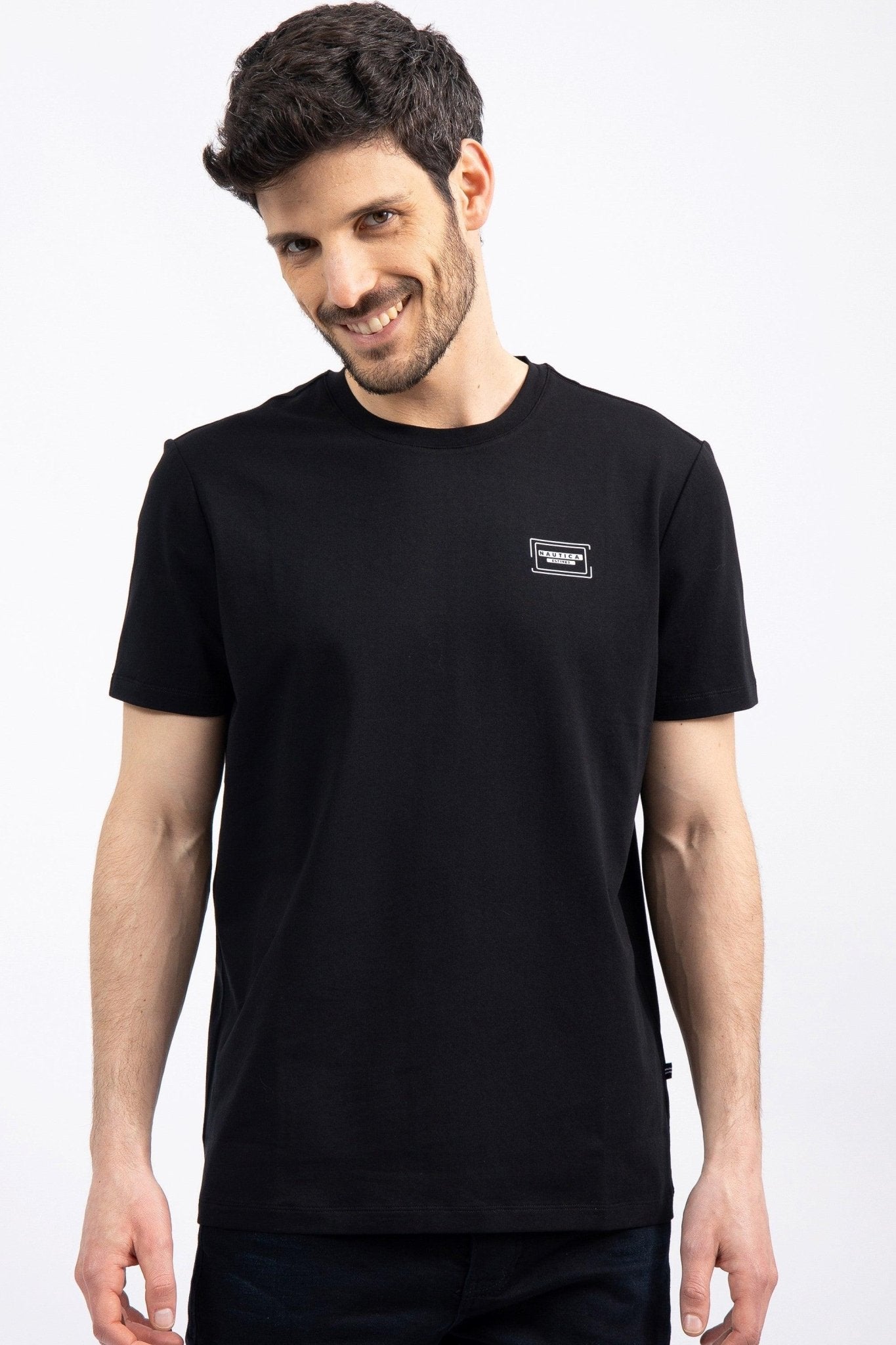 NAUTICA - טישירט שחורה עם לוגו קטן - MASHBIR//365