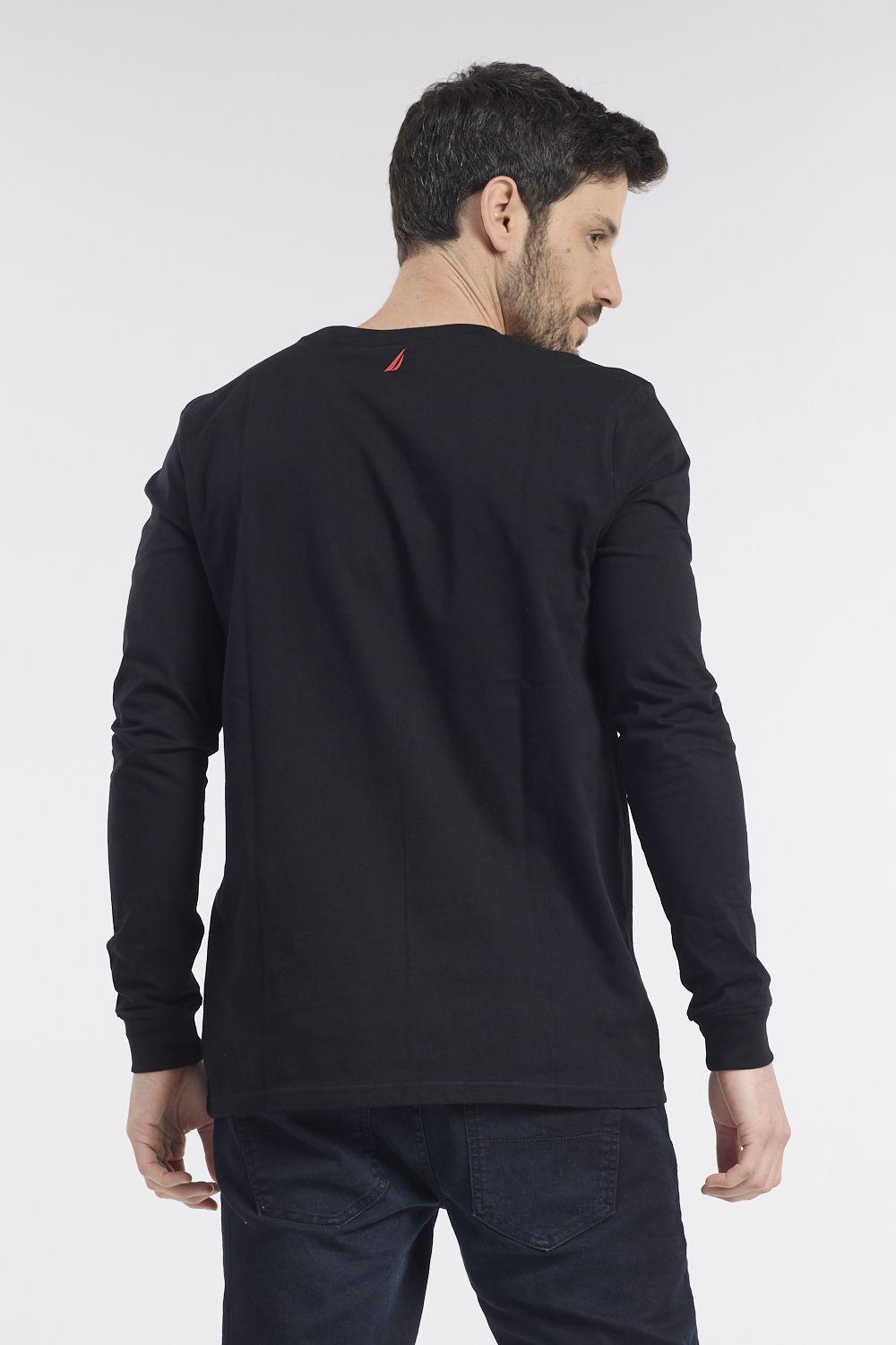 NAUTICA - טישירט שחורה עם לוגו מלבן - MASHBIR//365