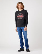 WRANGLER - טישירט שחורה עם לוגו שרוול ארוך - MASHBIR//365