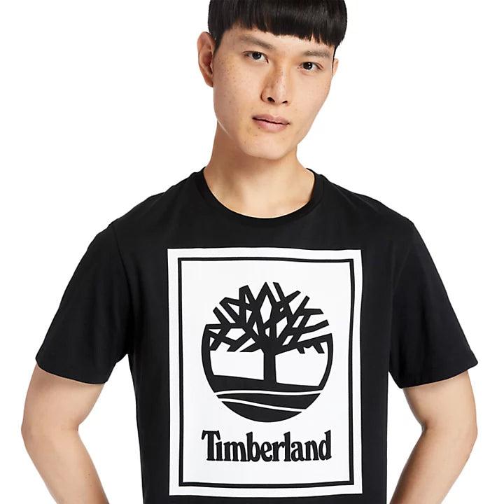 TIMBERLAND - טישירט שחורה מסגרת לוגו - MASHBIR//365