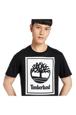 TIMBERLAND - טישירט שחורה מסגרת לוגו - MASHBIR//365