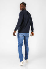 SCORCHER - טישירט סרוגה בצבע נייבי - MASHBIR//365