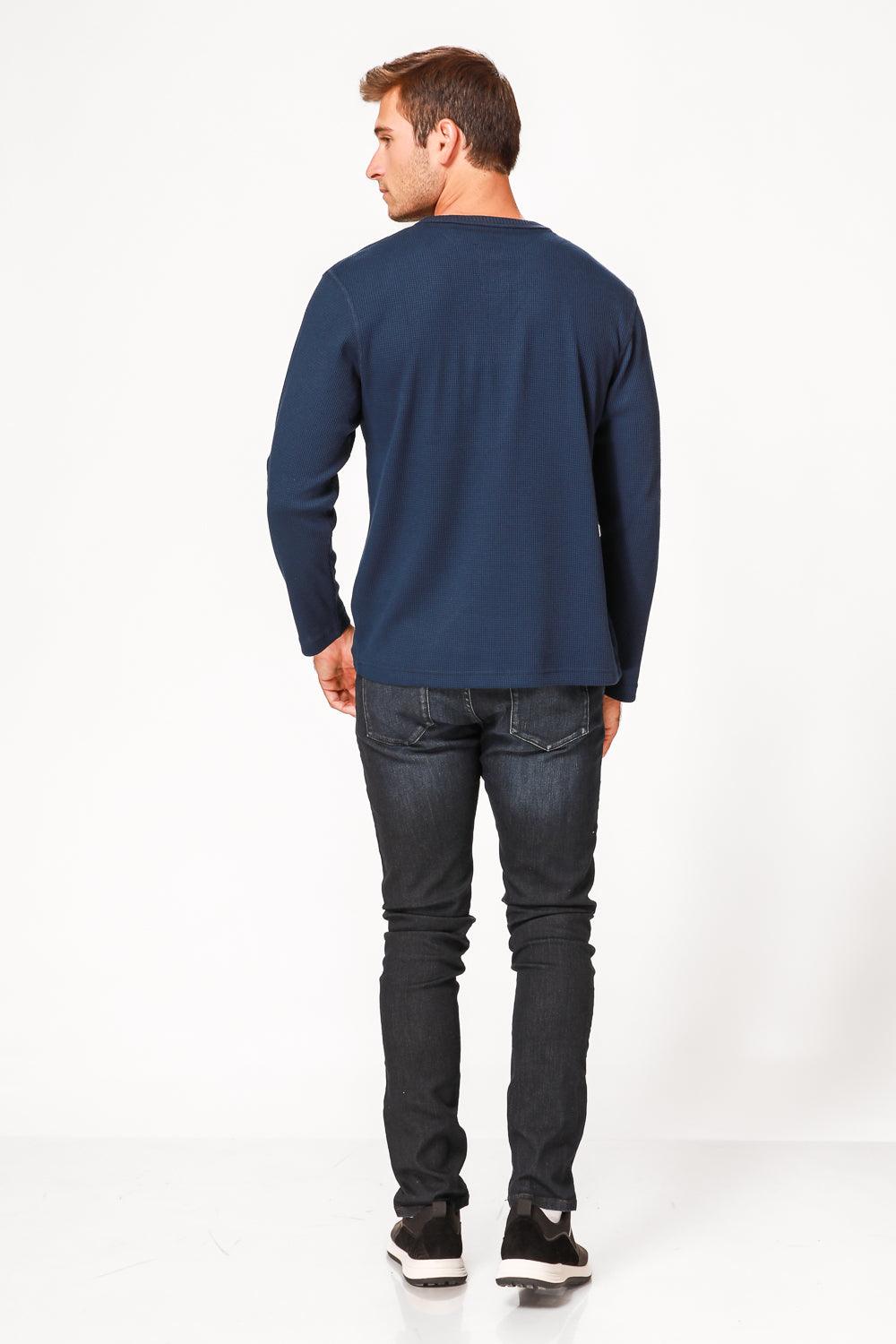 SCORCHER - טישירט סרוגה בצבע נייבי - MASHBIR//365