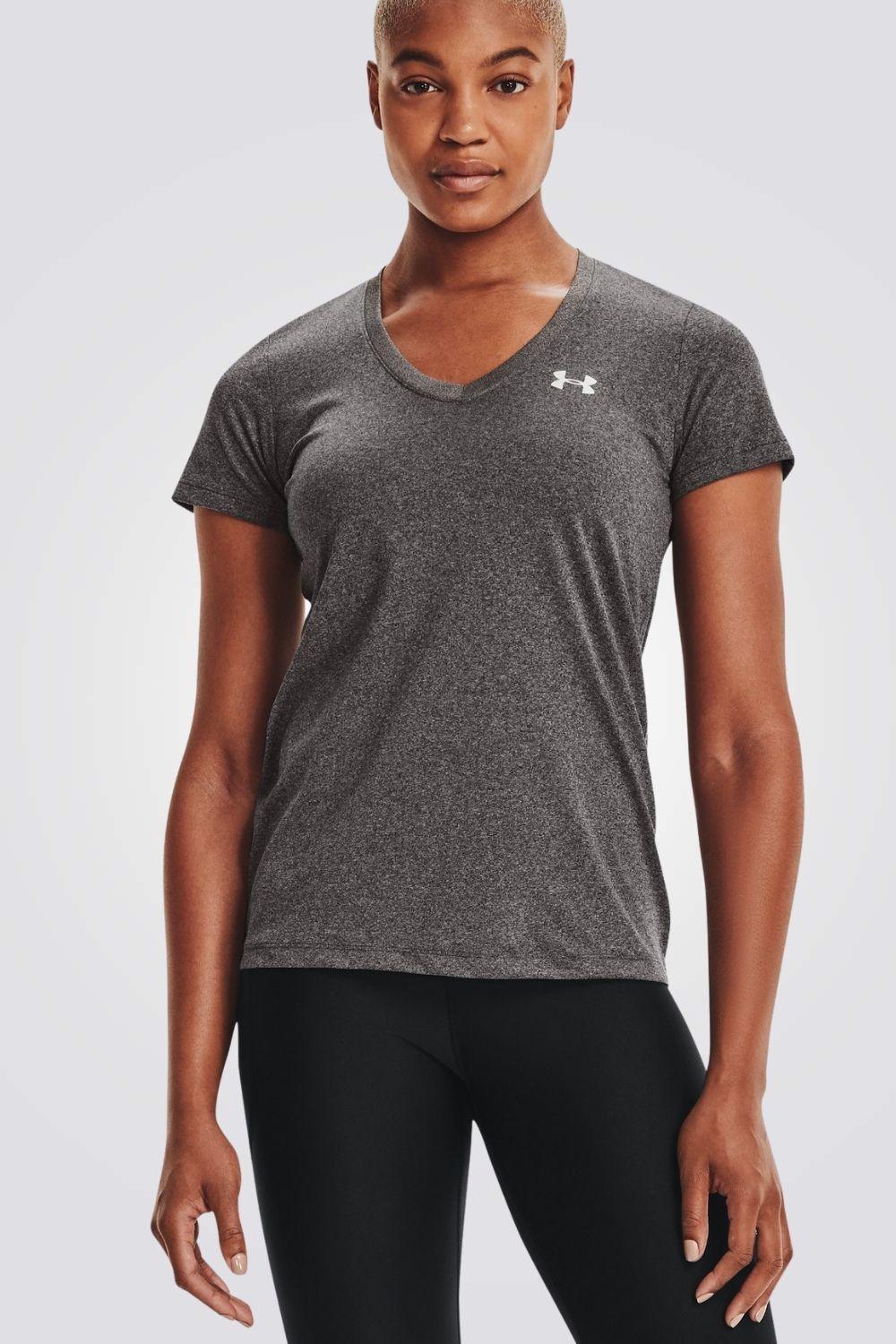 UNDER ARMOUR - טישירט Tech V-Neck בצבע אפור - MASHBIR//365