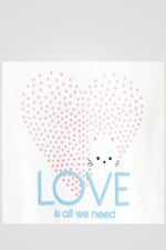 OBAIBI - טישירט תינוקות שרוול ארוך שמנת עם הדפס לב - MASHBIR//365