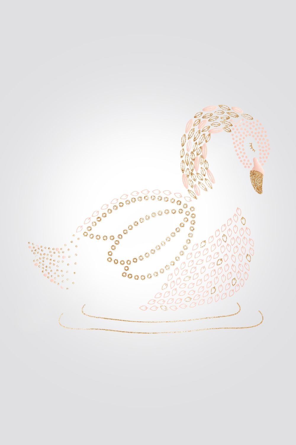 OBAIBI - טישירט תינוקות שרוול קצר לבנה עם ברבור ניטים זהב וורוד - MASHBIR//365