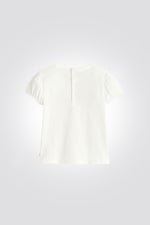 OBAIBI - טישירט תינוקות שרוול קצר לבנה עם ברבור ניטים זהב וורוד - MASHBIR//365