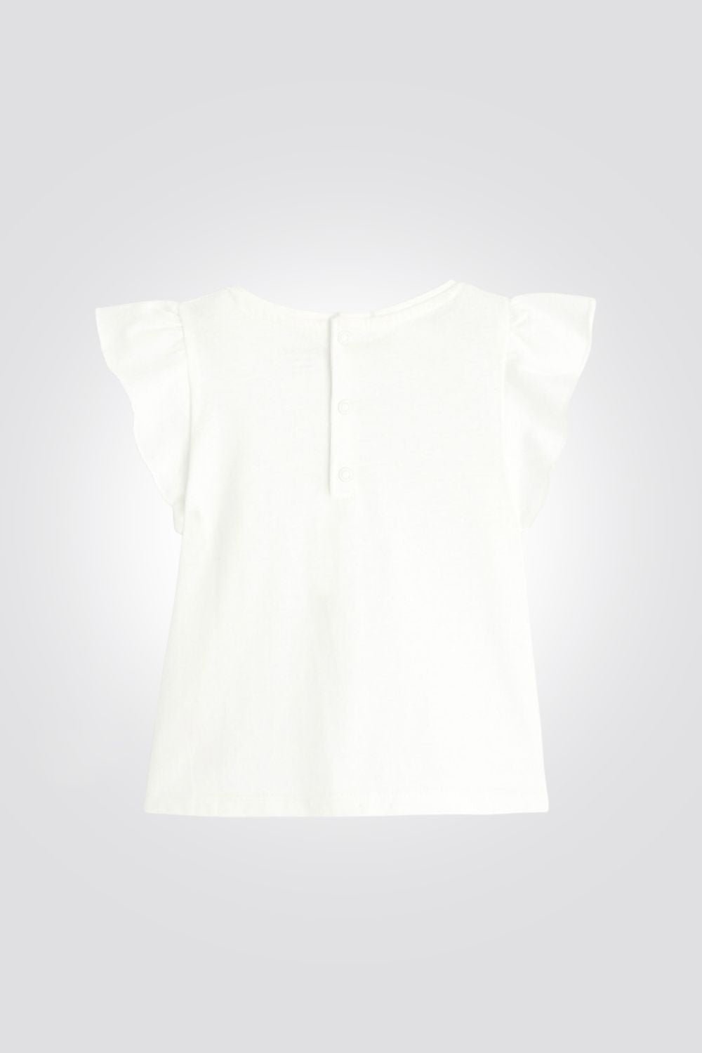 OBAIBI - טישירט תינוקות שרוול קצר עם ניטים לב זהב בלבן - MASHBIR//365