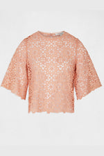 MORGAN - טישירט תחרה בצבע ורוד - MASHBIR//365