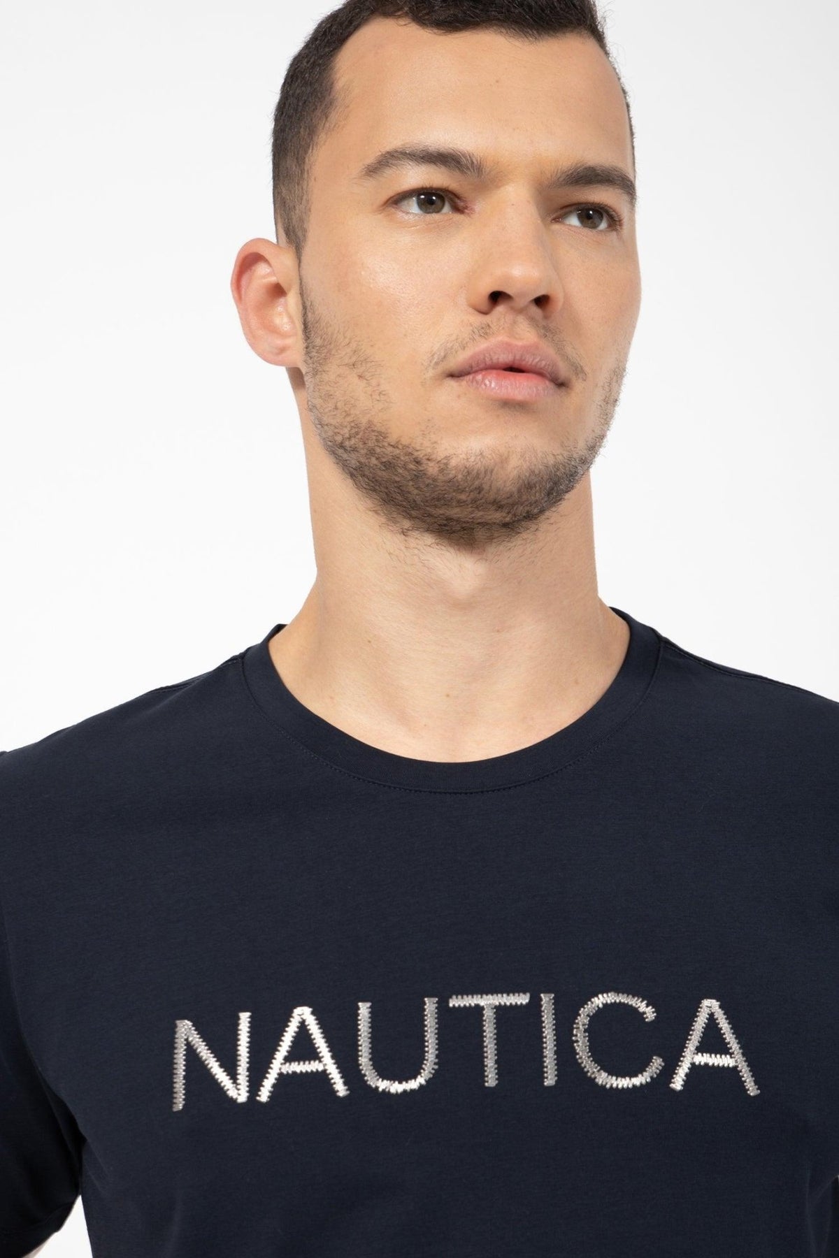 NAUTICA - טישירט כחולה לוגו גומי מטאלי - MASHBIR//365