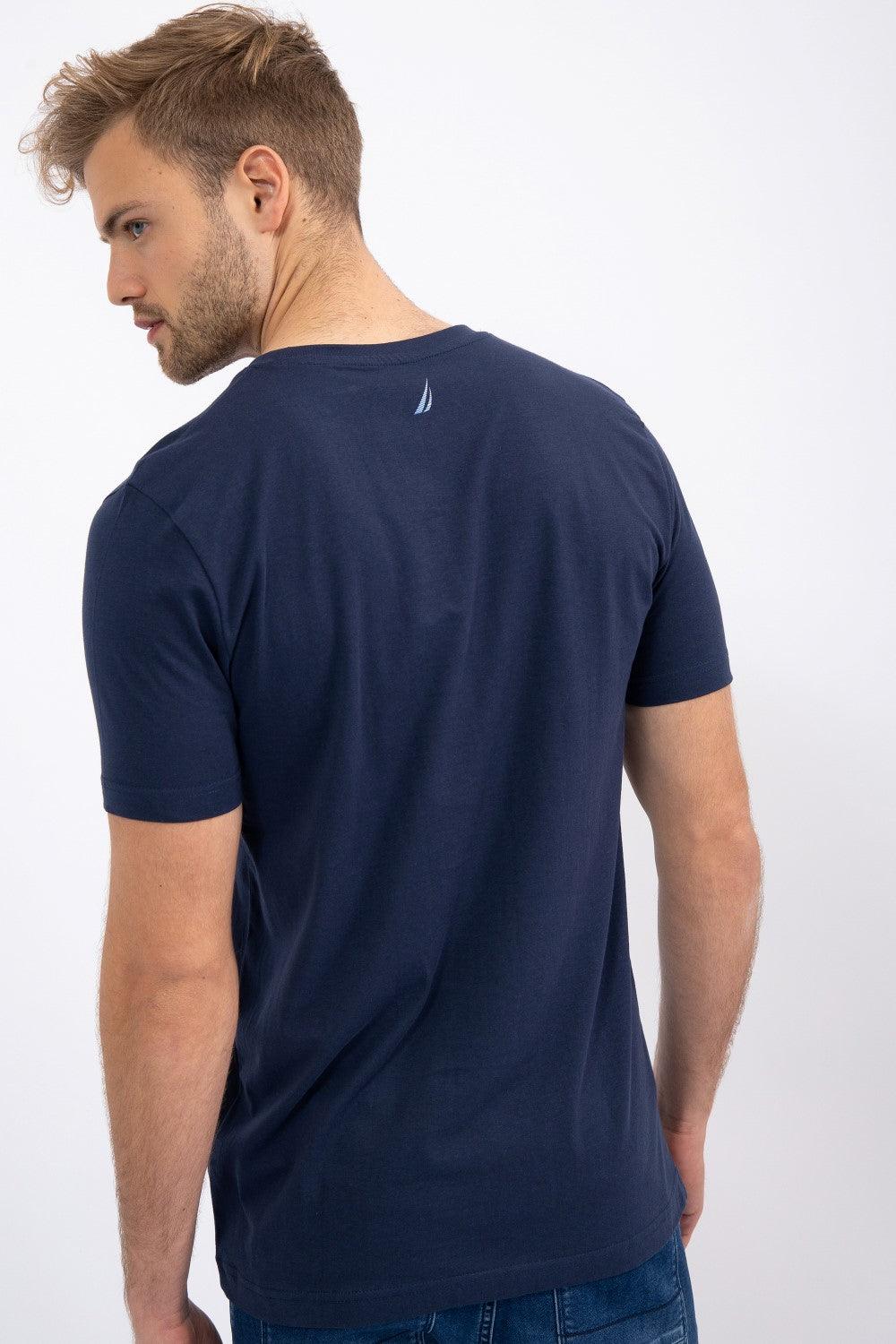 NAUTICA - טישירט כחולה עם הדפס לוגו - MASHBIR//365