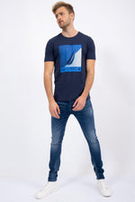 NAUTICA - טישירט כחולה עם הדפס לוגו - MASHBIR//365