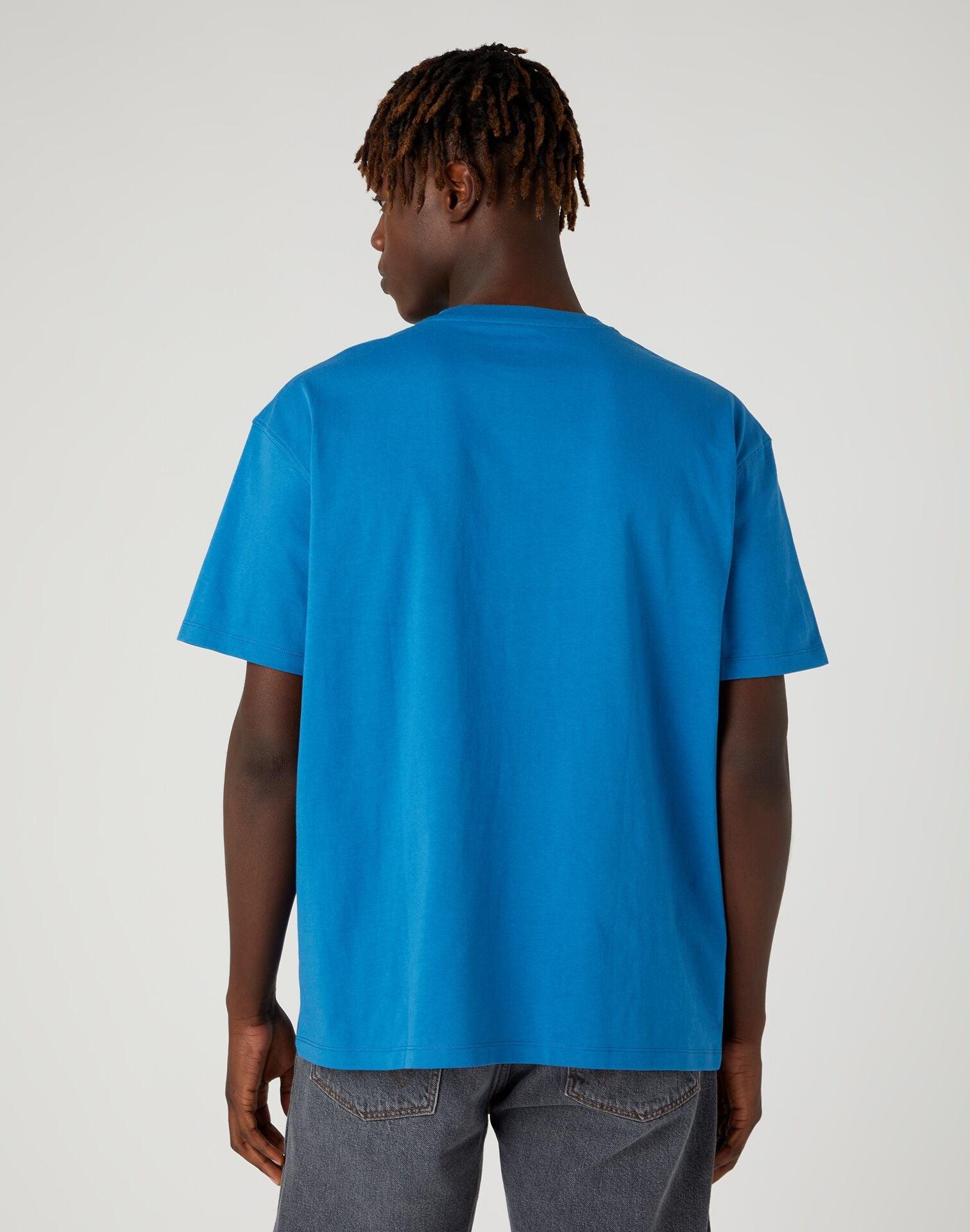 WRANGLER - טישירט כחולה עם הדפס לוגו בחזית - MASHBIR//365