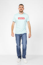LEVI'S - טישירט טורקיז הדפס לוגו אדום - MASHBIR//365