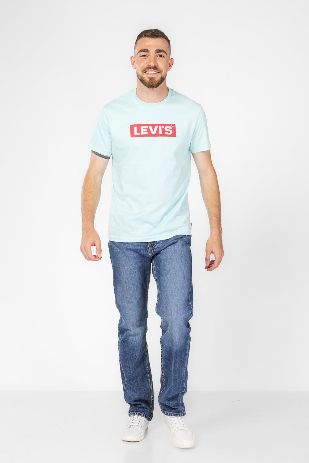LEVI'S - טישירט טורקיז הדפס לוגו אדום - MASHBIR//365
