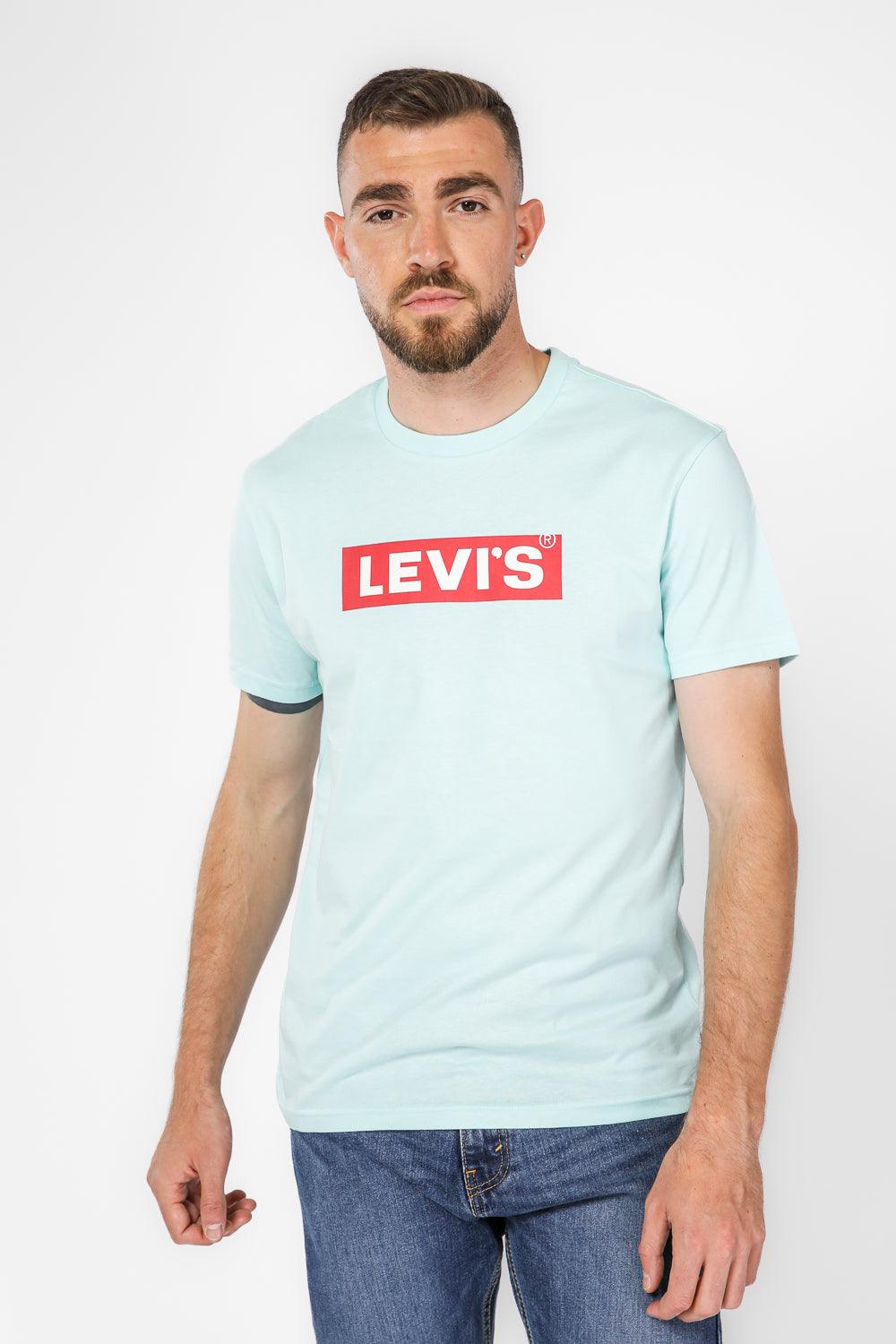 LEVI'S - טישירט טורקיז הדפס לוגו אדום - MASHBIR//365