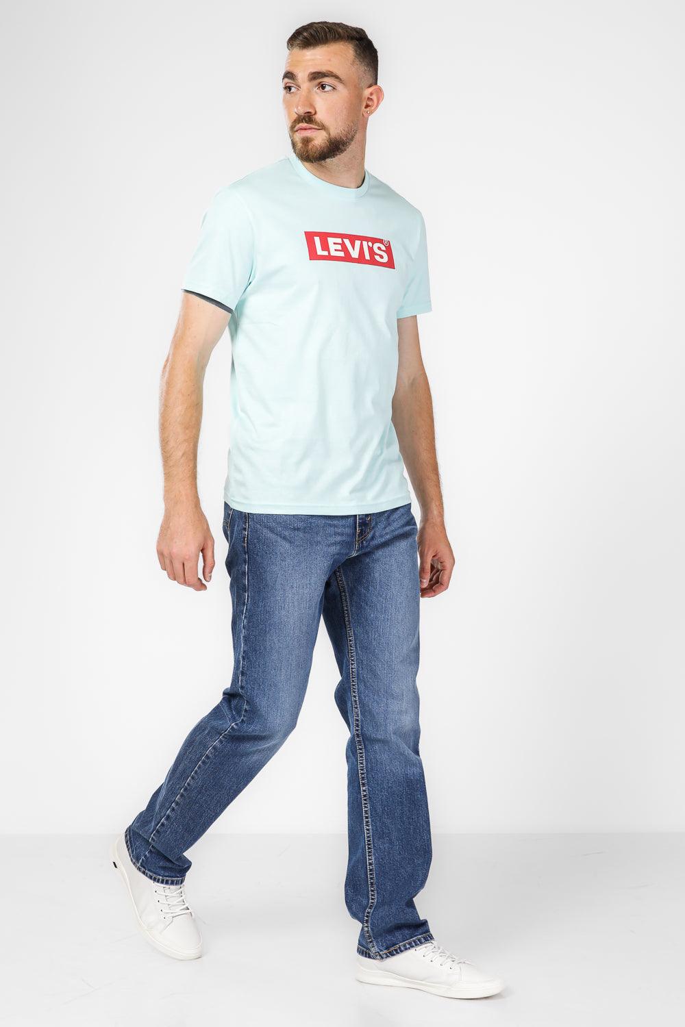LEVI'S - טישירט טורקיז הדפס לוגו אדום - MASHBIR//365