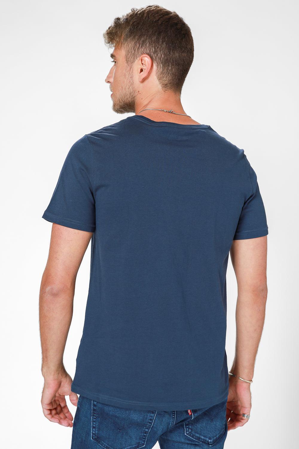 DELTA - טישירט צווארון עגול בצבע כחול - MASHBIR//365