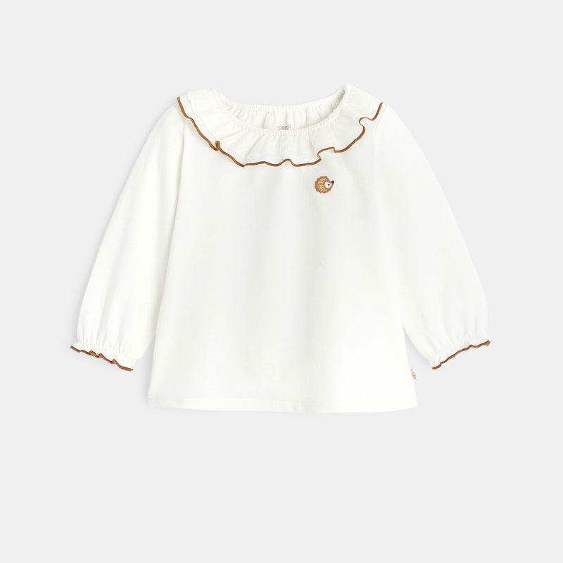 OBAIBI - טישירט צווארון מסולסל לבנה לתינוקות - MASHBIR//365