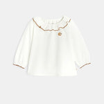 OBAIBI - טישירט צווארון מסולסל לבנה לתינוקות - MASHBIR//365