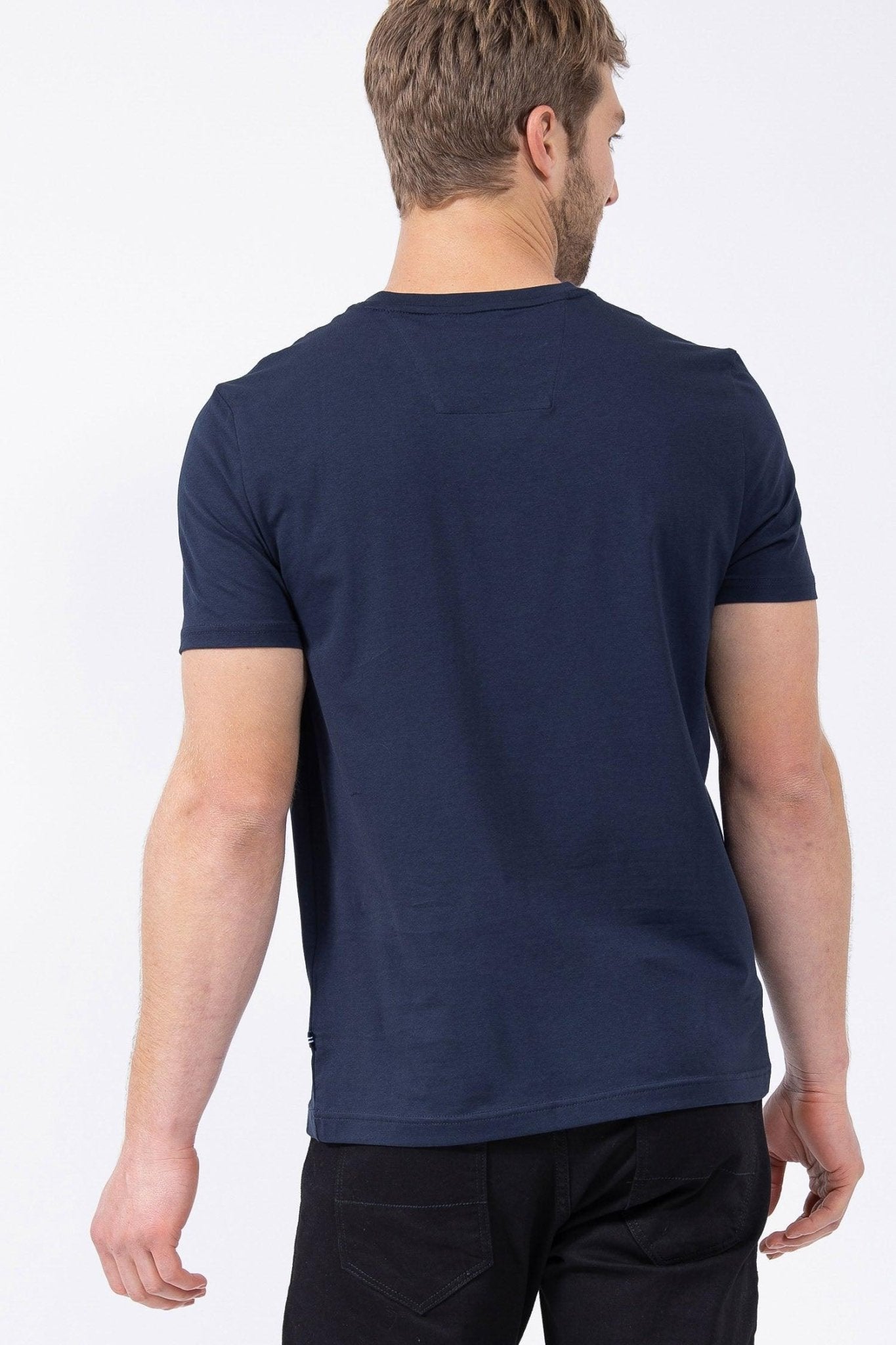 NAUTICA - טישירט צווארון V כחול נייבי - MASHBIR//365