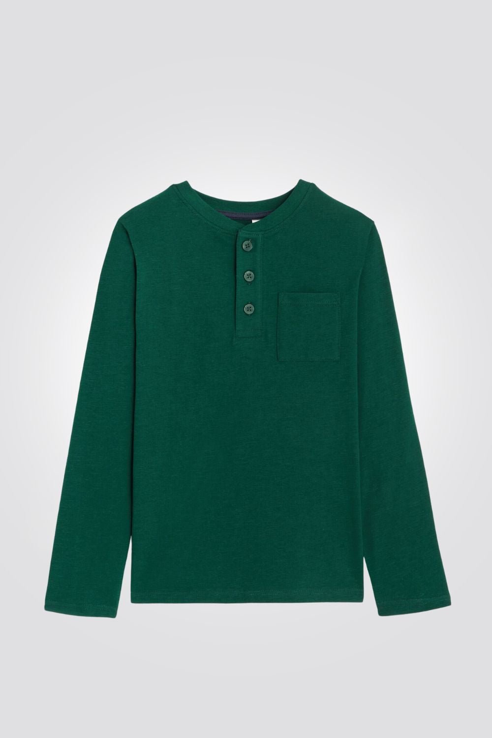 OKAIDI - טישרט ילדים שרוול ארוך עם כפתורים בחזית בירוק - MASHBIR//365